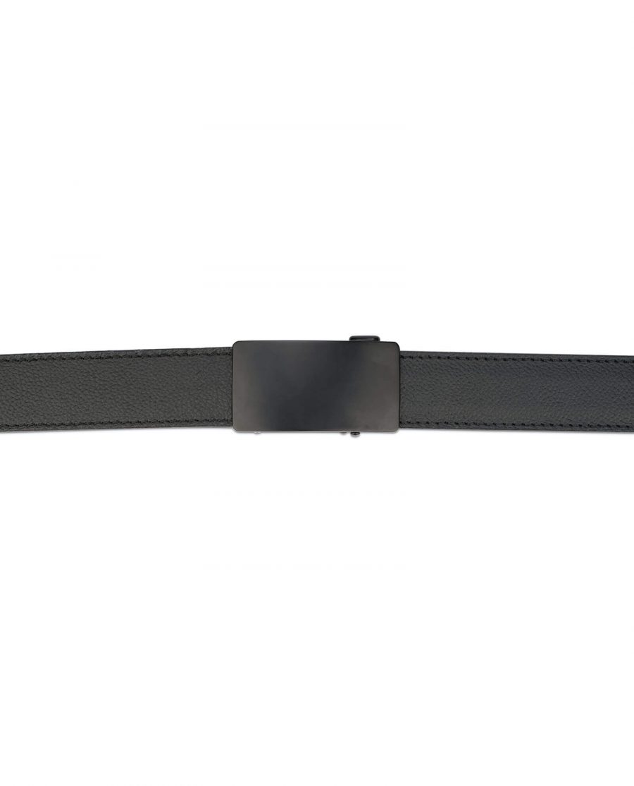 Black leather comfort click belt blank buckle AUBL35BLRO 3