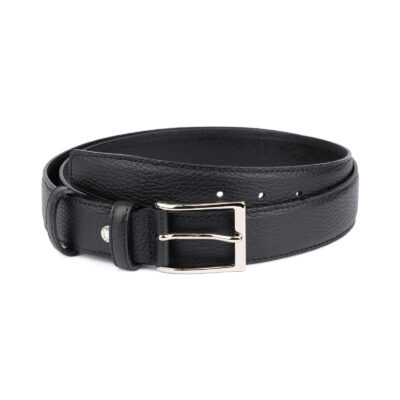 Black men s genuine leather belt with buckle PBBL35CLAS 1