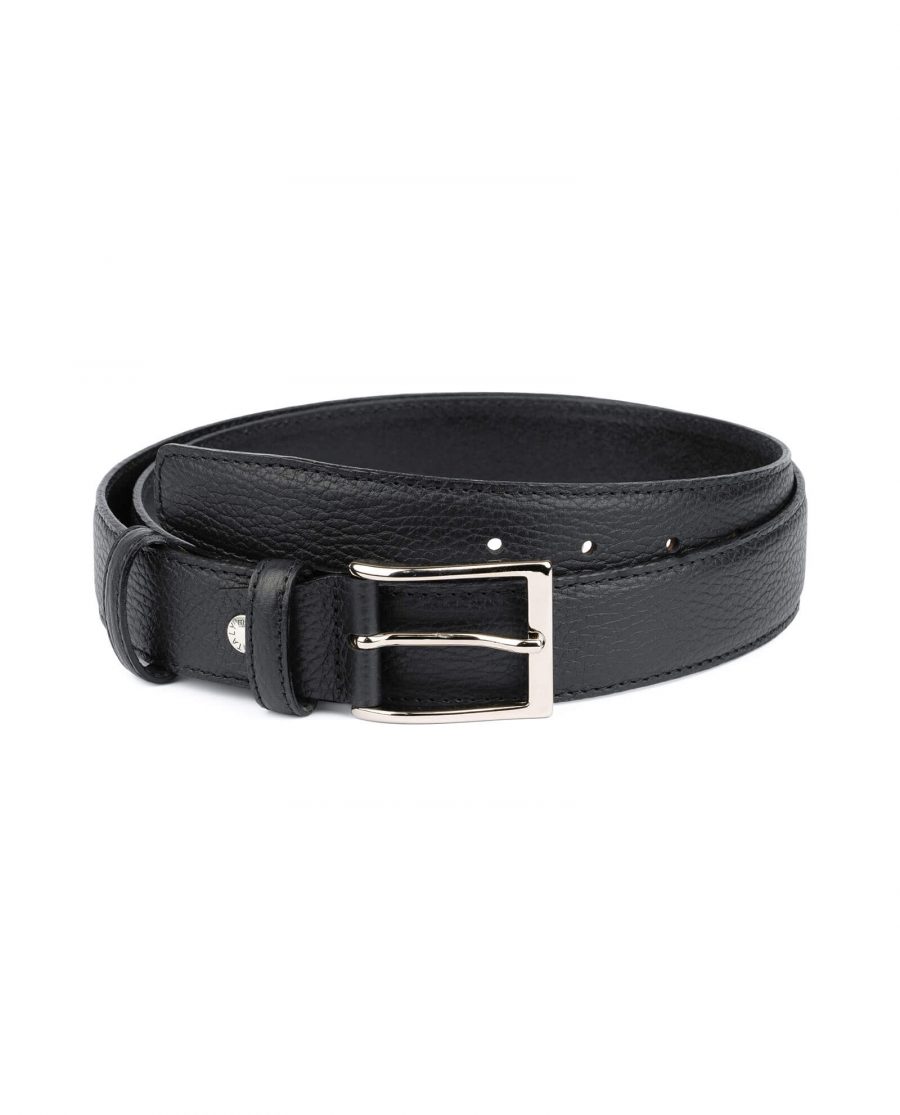 Black men s genuine leather belt with buckle PBBL35CLAS 1
