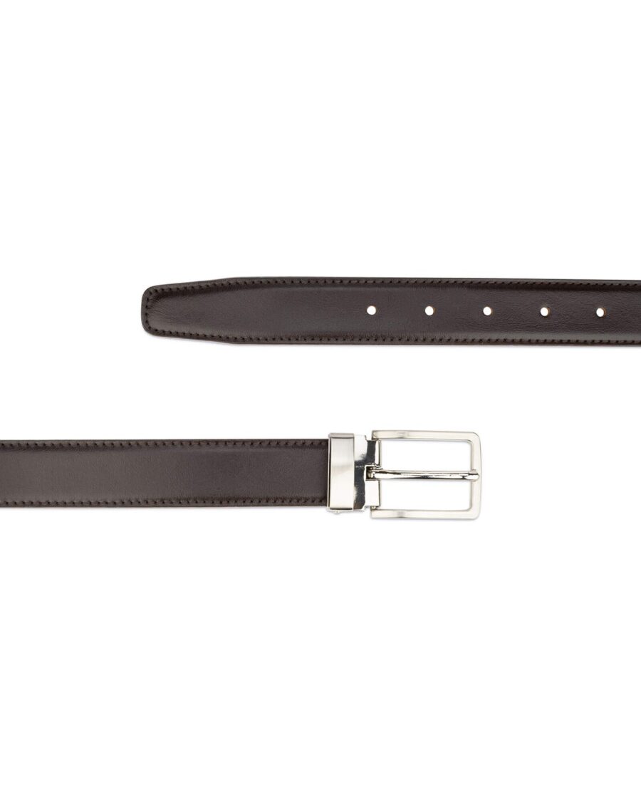 Buy Classic Mens Dark Brown Belt | Real Leather 30 mm | Capo Pelle