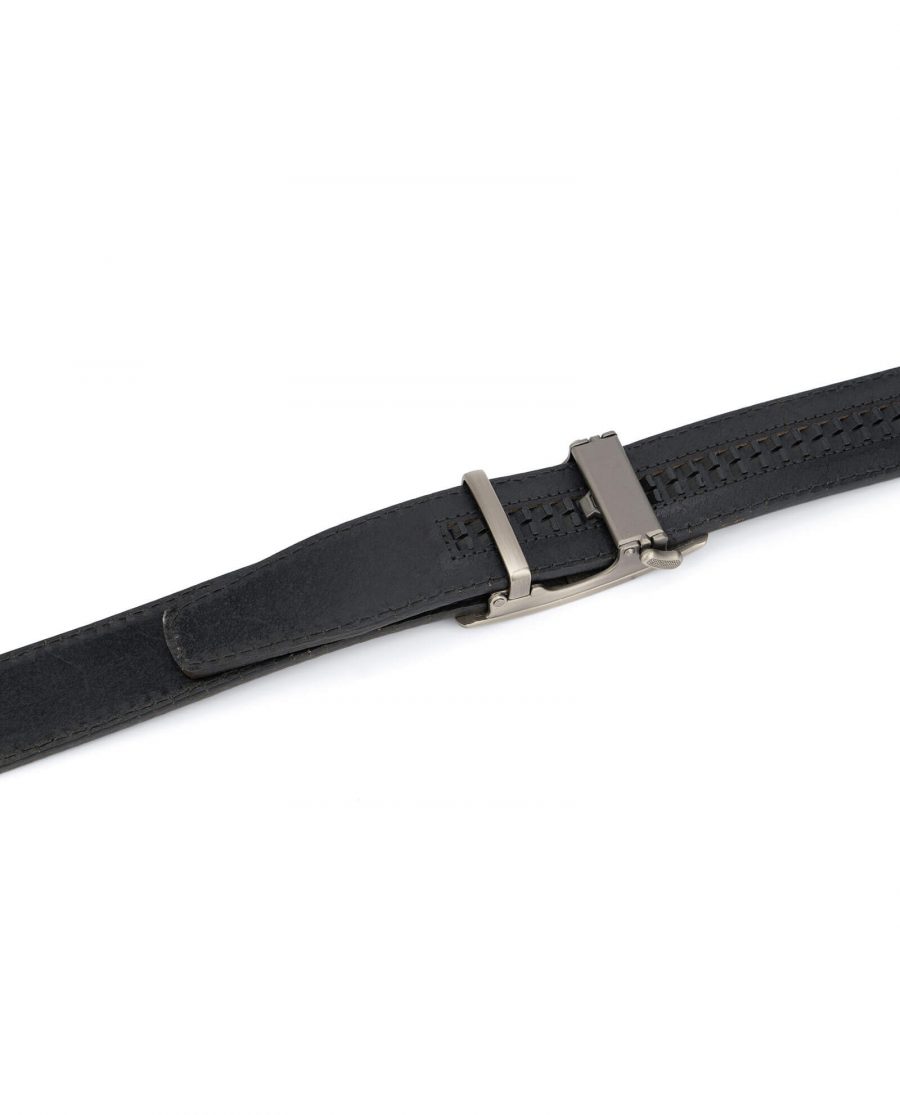 Dark brown ratcheting leather belt AUBR35PLGR 4