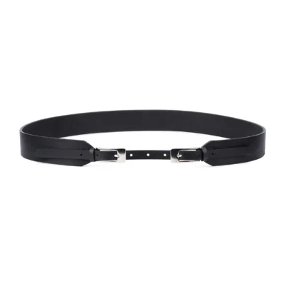 Elegant Double Buckle Belt Womens Genuine Leather 1