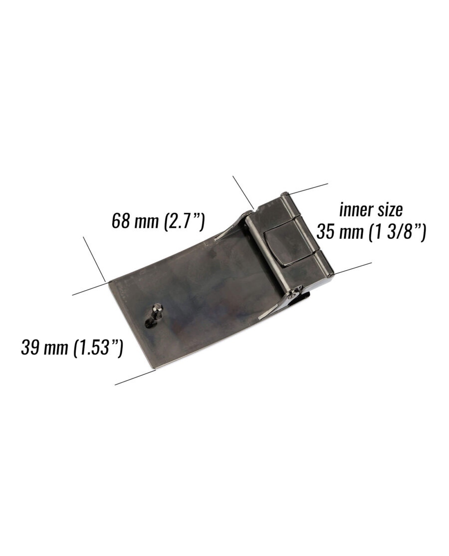 Engravable belt buckle blanks 35 mm gunmetal gray ENGU35ARPL 6 size Leather Belts Online