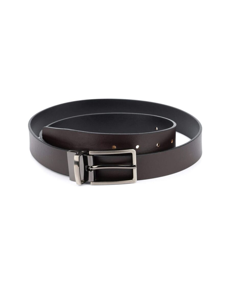 Mens Leather Reversible Belt Black Brown 30 mm 5