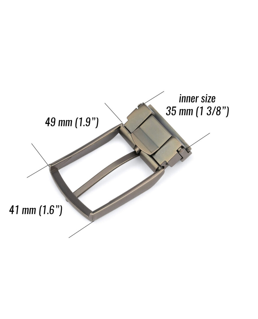 Mens classic belt buckle 35 mm gunmetal grey GNCL35ARPL 6 size Leather Belts Online