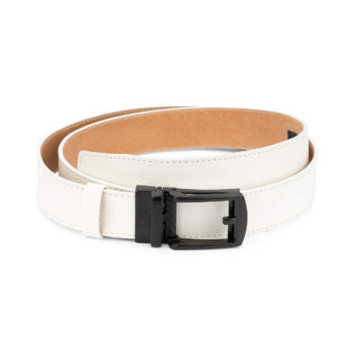 Mens white golf belt ratchet buckle AUWH35BLCL 1