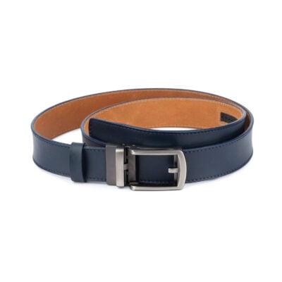 Navy blue mens click belt with classic buckle AUNV35GRCL 1