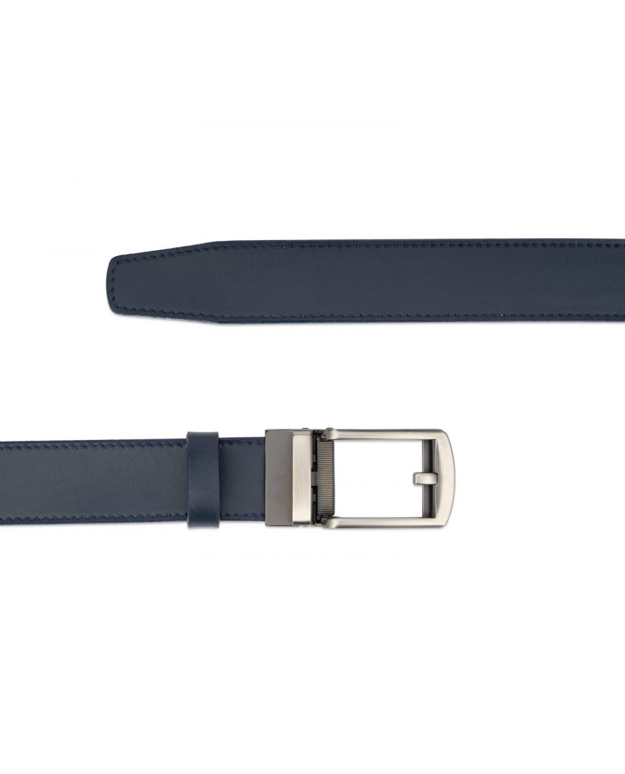 Navy blue mens click belt with classic buckle AUNV35GRCL 2