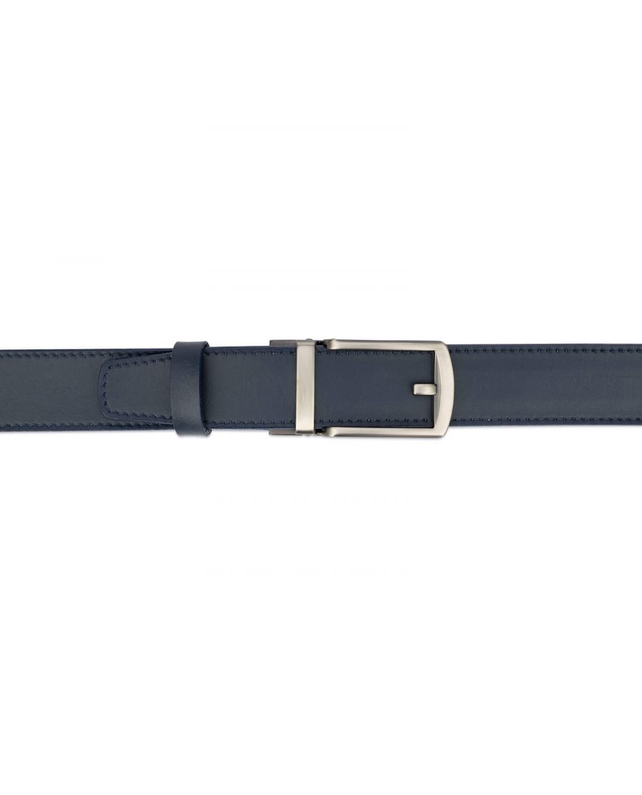 Navy blue mens click belt with classic buckle AUNV35GRCL 3