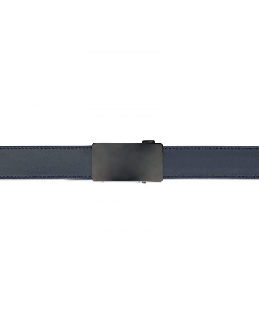 Navy blue mens slide belt with black buckle AUNV35BLPL 3