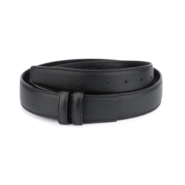 Pebbled Black Mens Belt Strap 35 mm 1