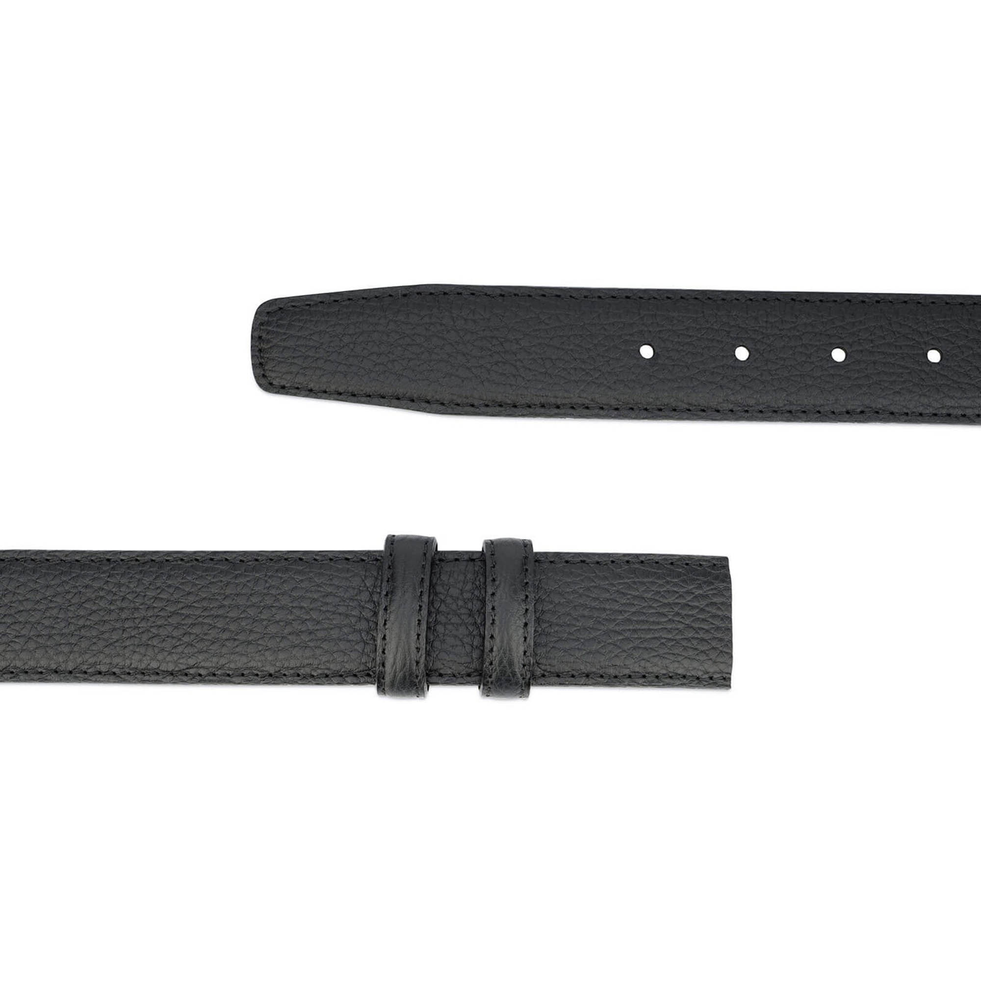 Buy Pebbled Black Mens Belt Strap 35 mm | Genuine Leather | Capo Pelle