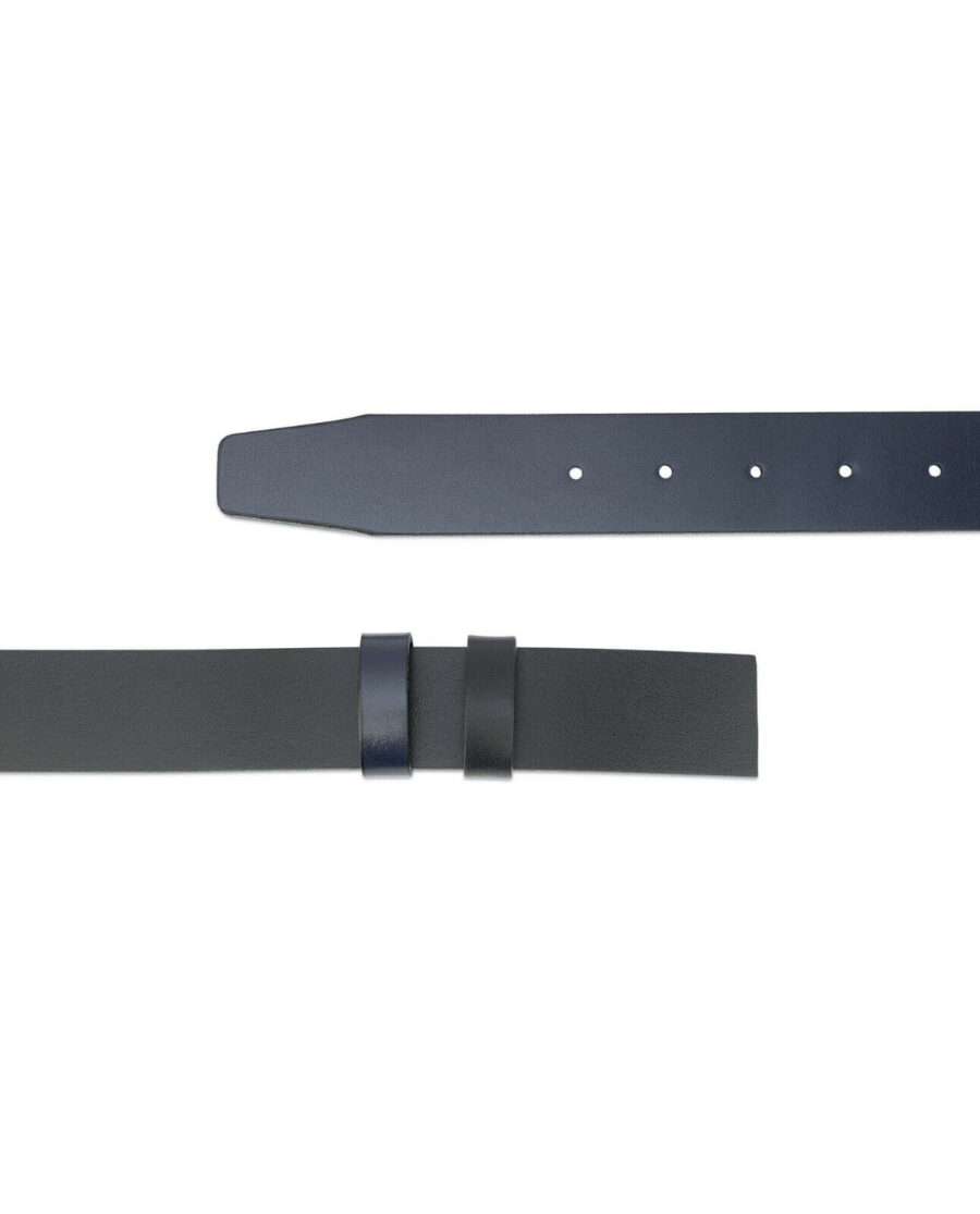 Reversible Replacement Leather Strap For Belt Blue Black 35 Mm 2
