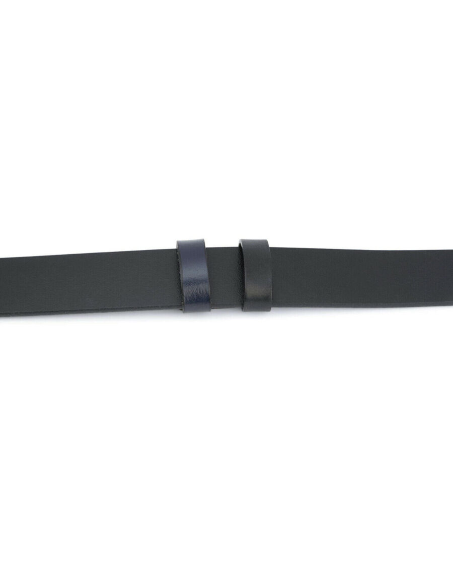 Reversible Replacement Leather Strap For Belt Blue Black 35 Mm 3