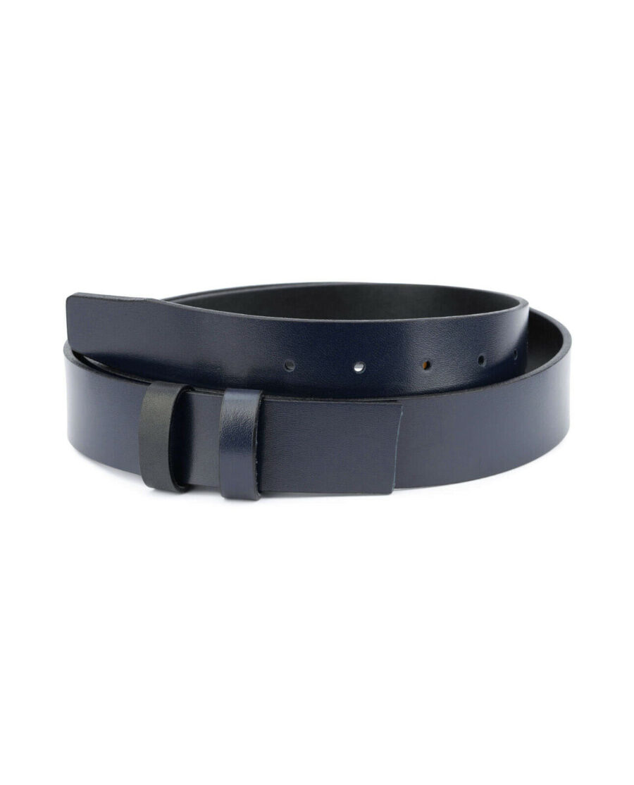 Reversible Replacement Leather Strap For Belt Blue Black 35 Mm 4