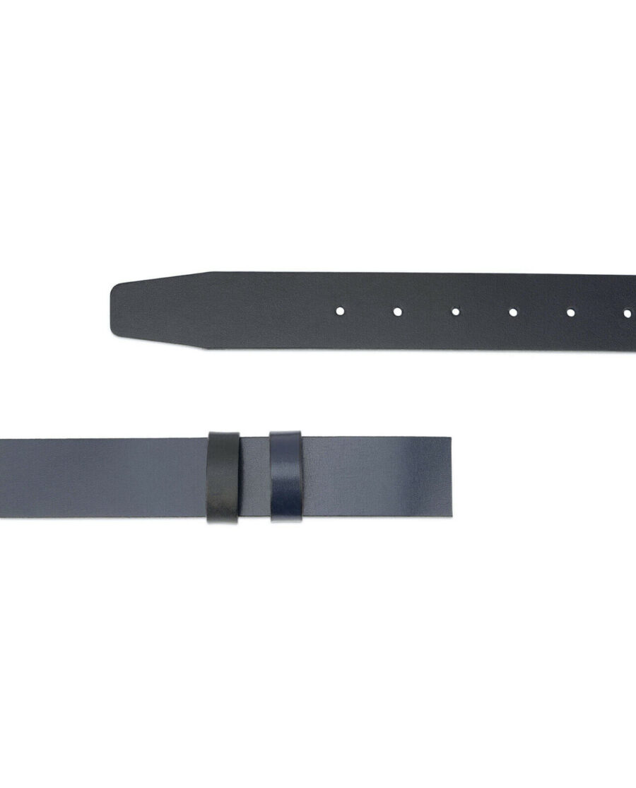 Reversible Replacement Leather Strap For Belt Blue Black 35 Mm 5