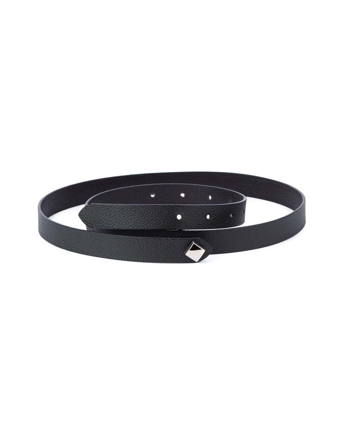 Buy Thin Black Belt Women's | Black Genuine Leather 20 mm | Capo Pelle