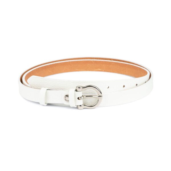 White Belt For Dress 20 Mm Horse Bit Buckle 1