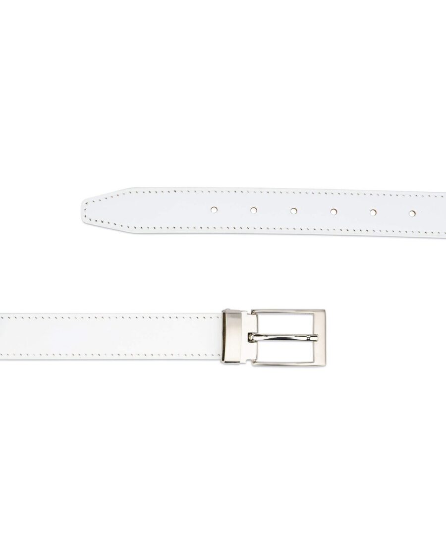 White Golf Belt For Men Real Leather 3 0 cm 2
