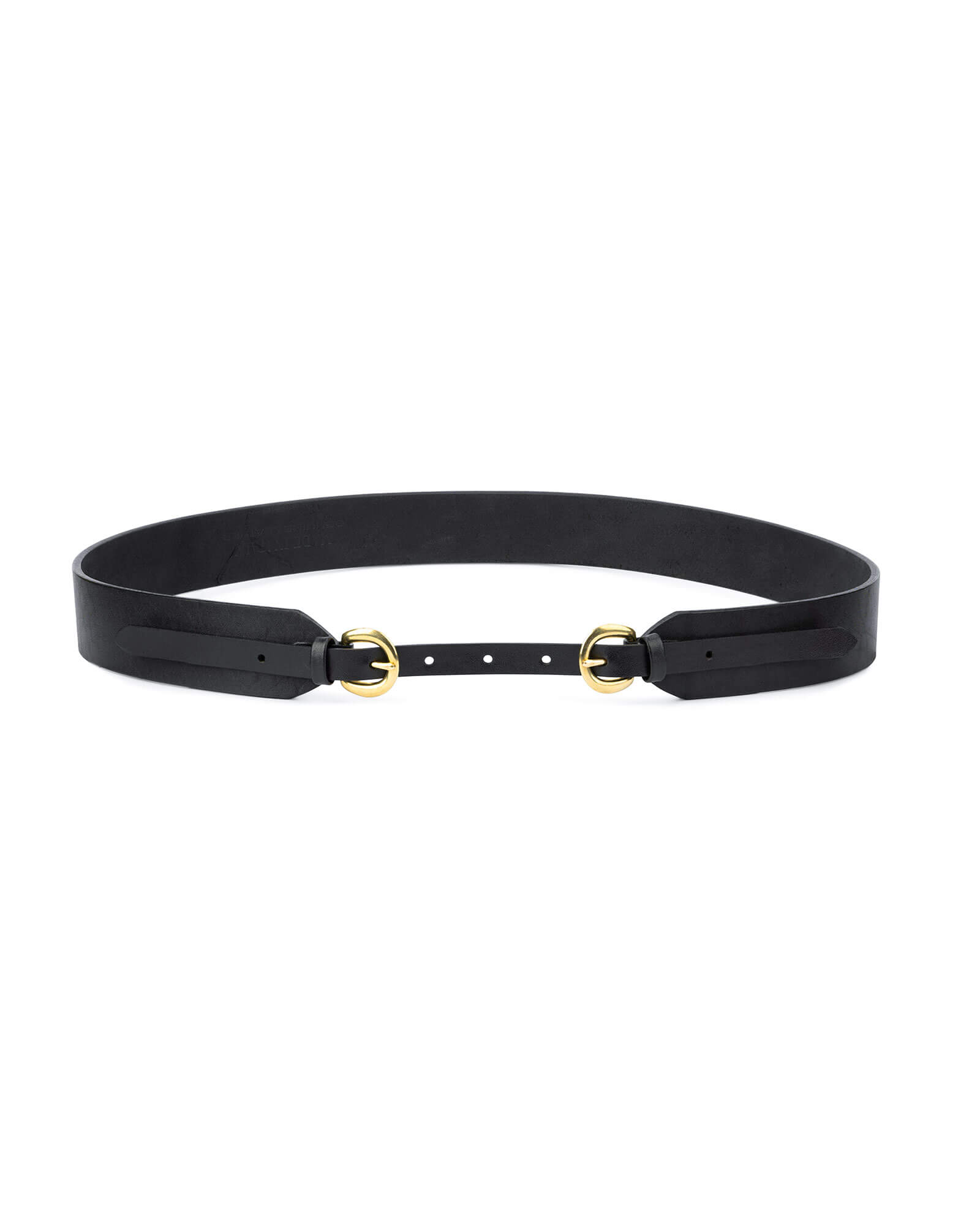 Buy Wide Double Buckle Belt | Gold Solid Brass | Capo Pelle