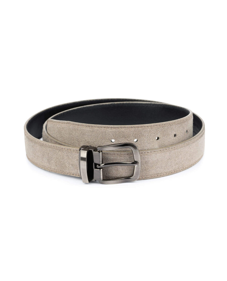 Womens Taupe Belt Real Italian Leather 3 5 cm 1