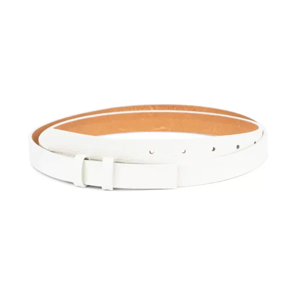 Womens White Leather Belt Strap 20 mm Replacement 1