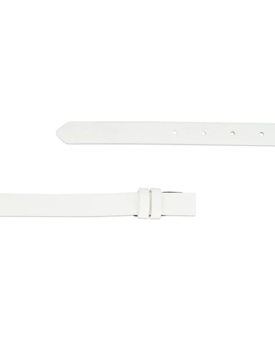 Womens White Leather Belt Strap 20 mm Replacement 2