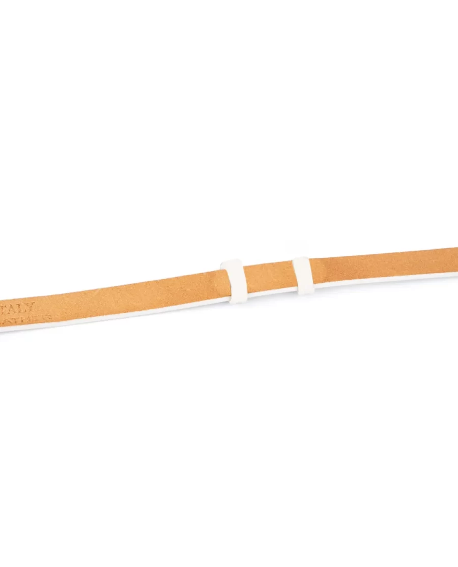 Womens White Leather Belt Strap 20 mm Replacement 3