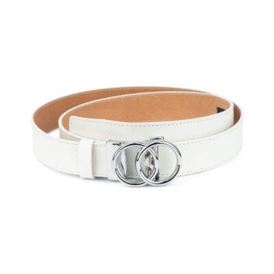 Womens ratchet belt with double circle buckle AUWT35SICI 1