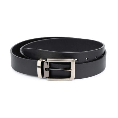 black full grain leather belt for men 3 5 cm 1
