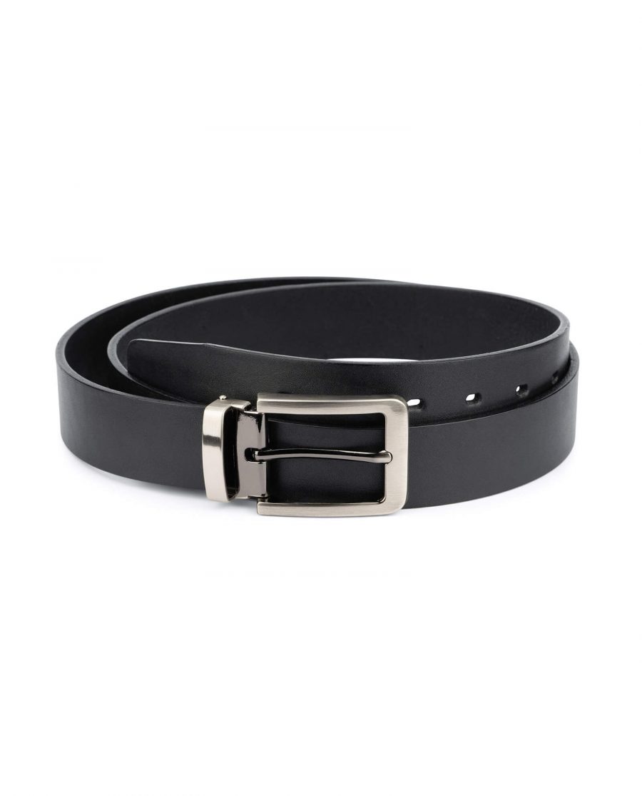 black full grain leather belt for men 3 5 cm 1