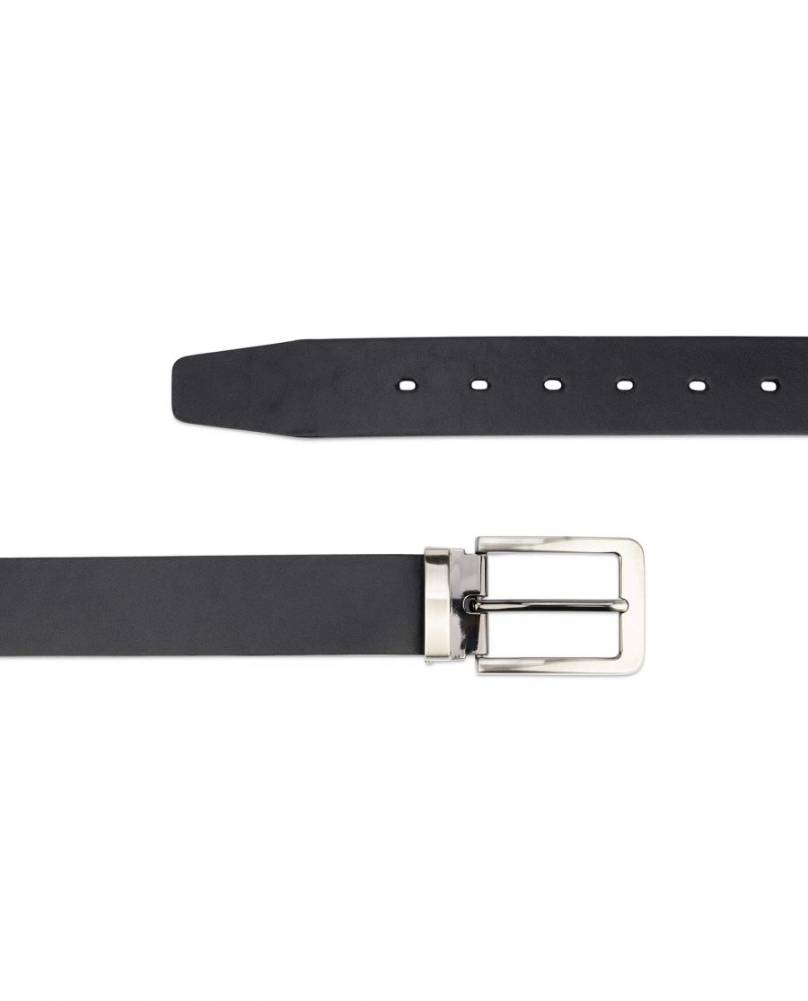 black full grain leather belt for men 3 5 cm 2