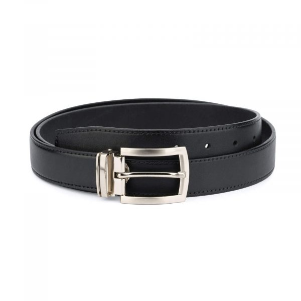 Gold Brass Buckle Belt - Black Full Grain Leather