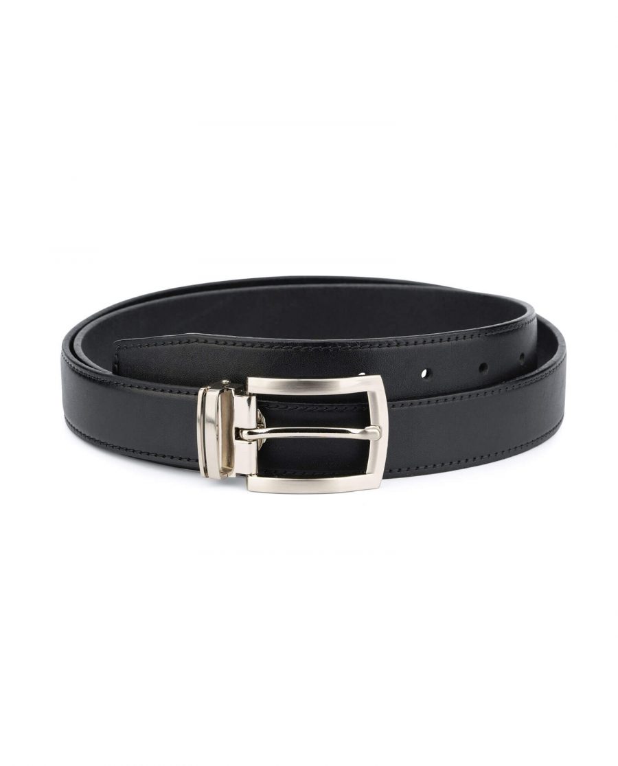 black full grain leather belt for men 30 mm FGBL30PTSI 1