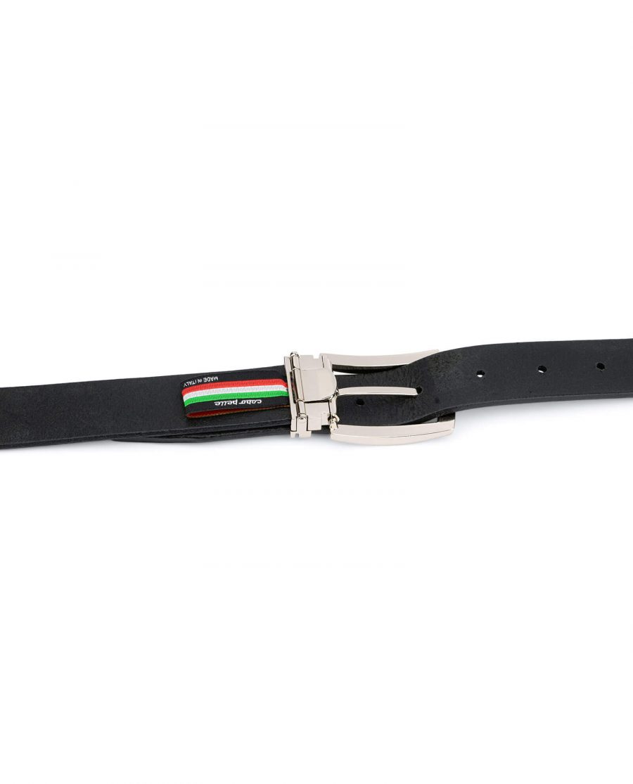 black full grain leather belt for men 30 mm FGBL30PTSI 4