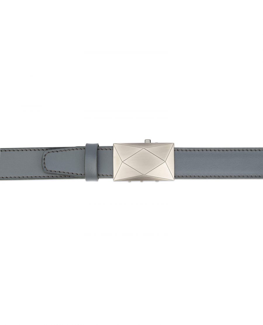 men s grey ratchet leather belt luxury buckle RTGR35ROGR 3