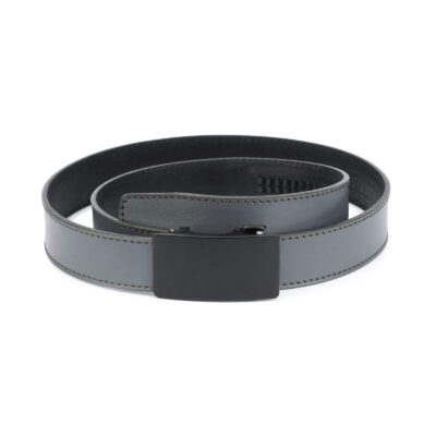 mens gray click it belt with black buckle AUGR35BLPL 1