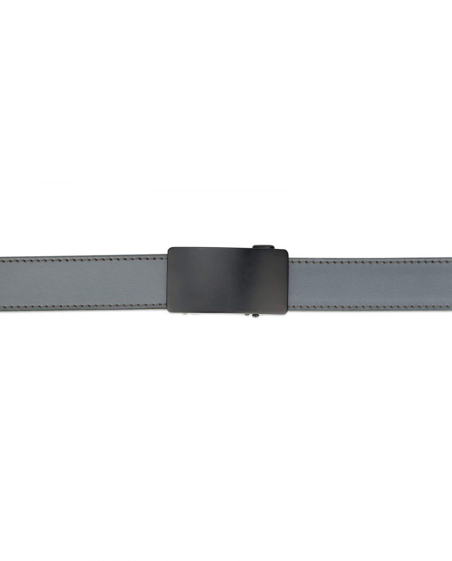 mens gray click it belt with black buckle AUGR35BLPL 5