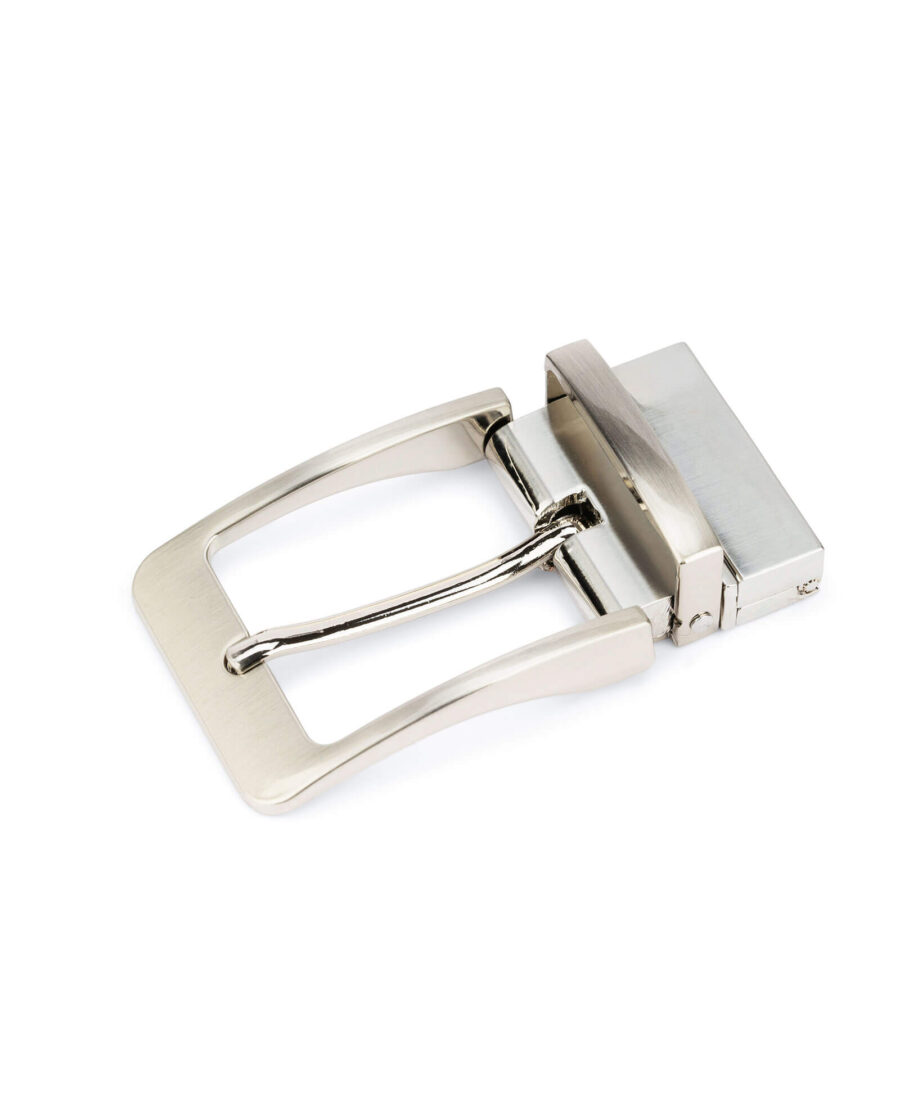 replacement reversible belt buckle 35 silver nickel RENI35ARPL 1 Leather Belts Online
