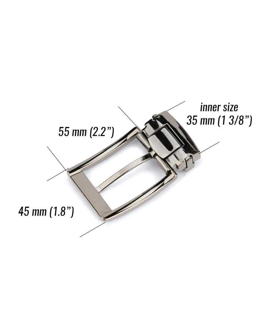 square belt buckle for mens belts 35 mm dark silver SQGR35ARME 6 size Leather Belts Online