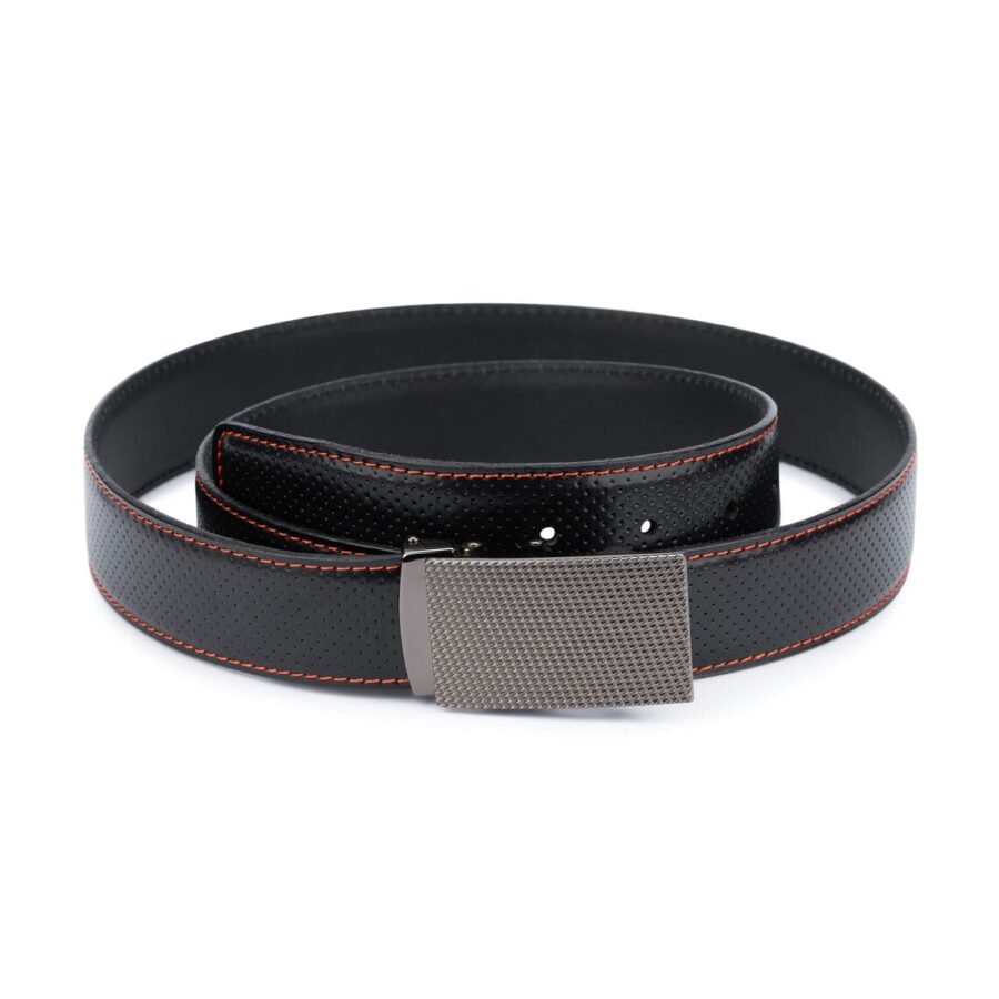 Black Comfort Click Belt Perforated Leather 1