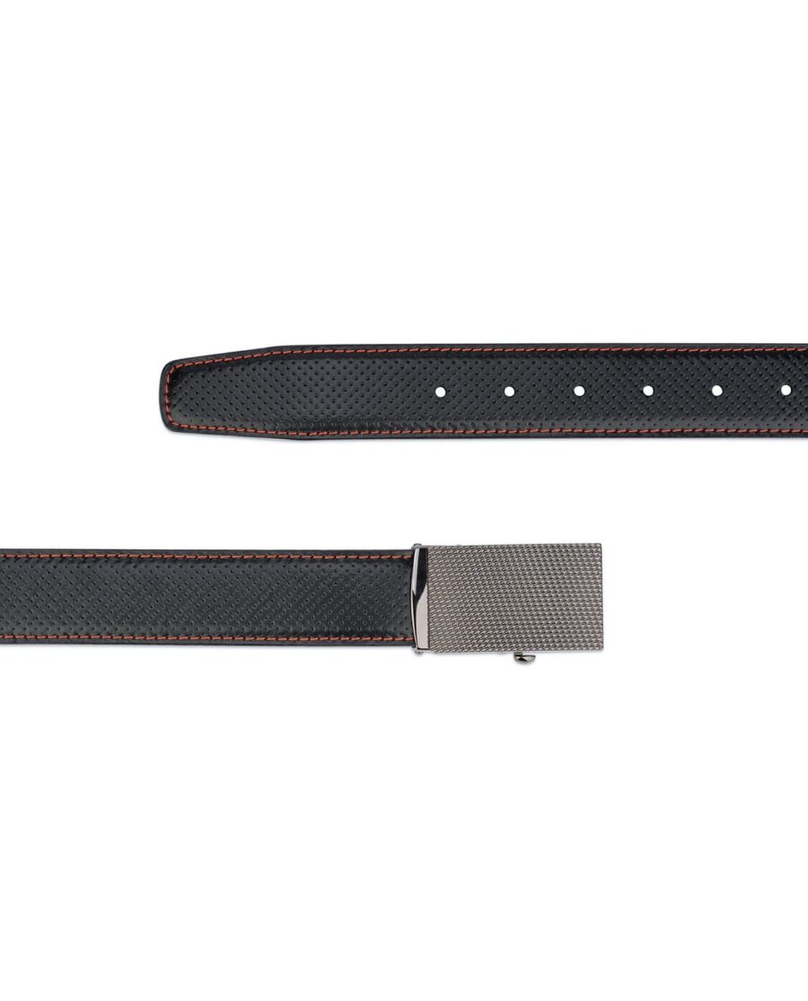 Black Comfort Click Belt Perforated Leather 2