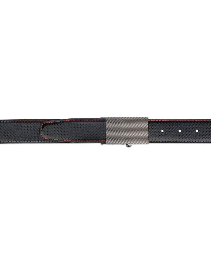 Black Comfort Click Belt Perforated Leather 3