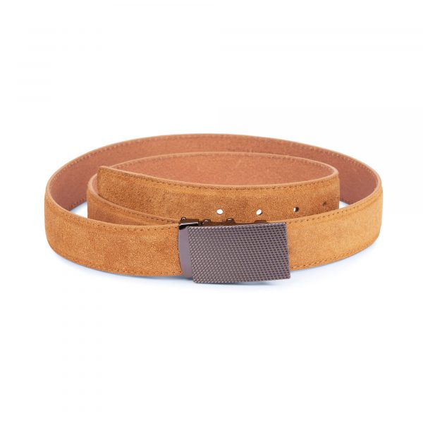 Camel suede comfort click belt 1