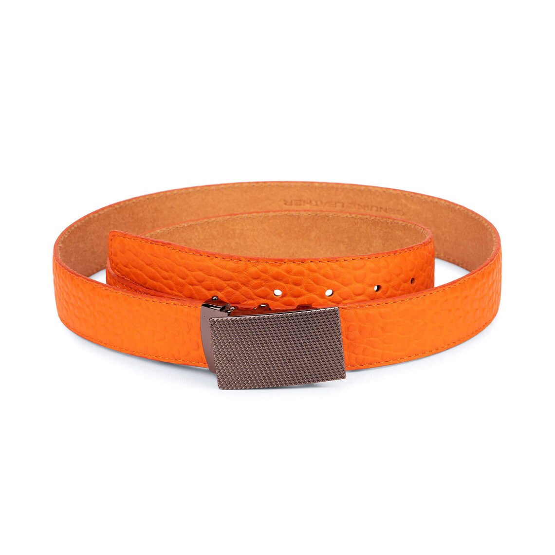 Buy Clickit Orange Belt Men | Genuine Leather | LeatherBeltsOnline.com