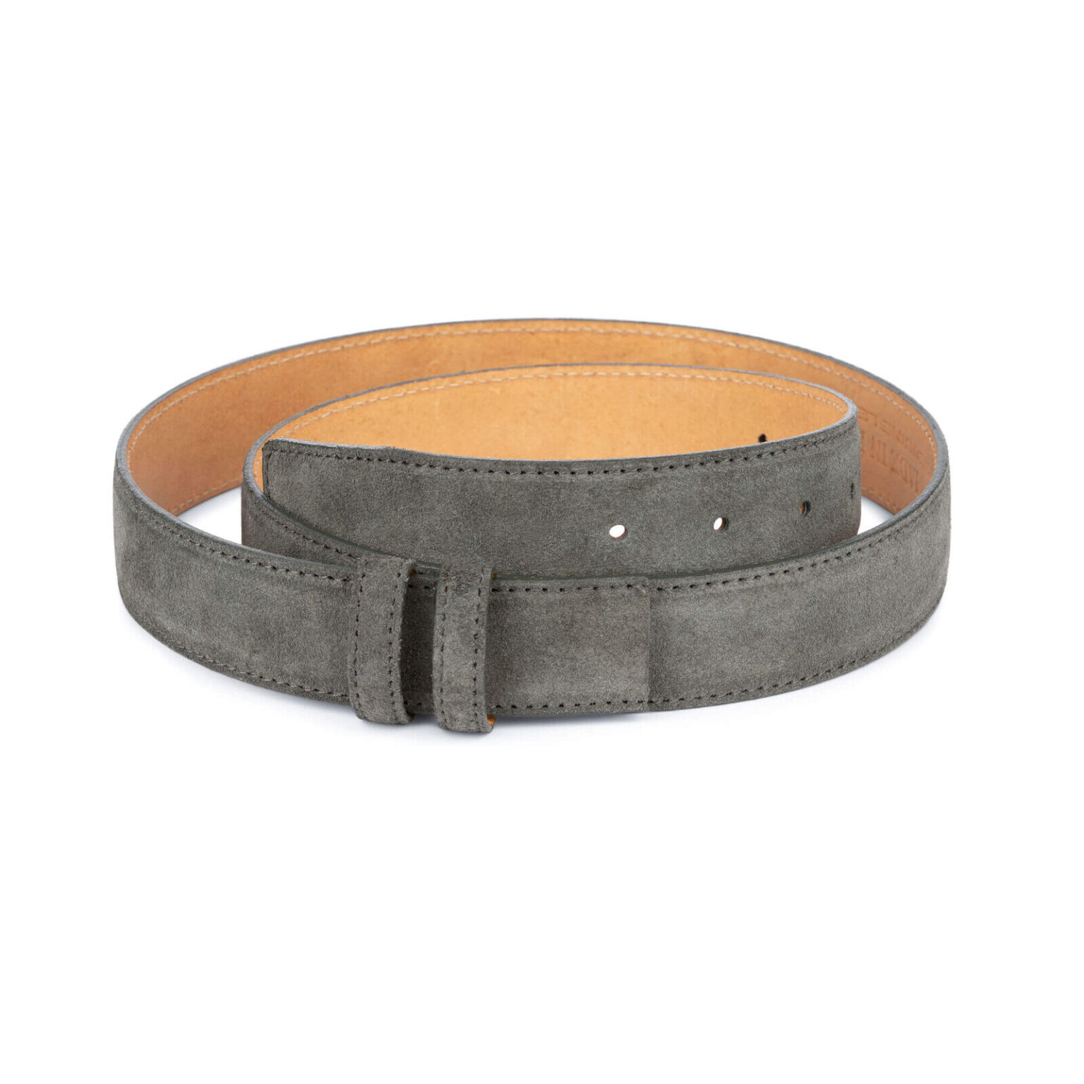 Buy Grey Suede Belt Strap No Buckle | LeatherBeltsOnline.com