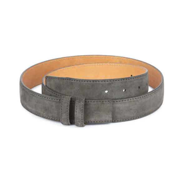 Grey Suede Belt Strap No Buckle 1