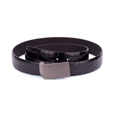 Mens Comfort click Black croco belt 1
