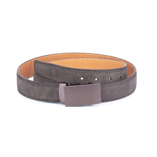 Mens Grey suede automatic buckle belt 1