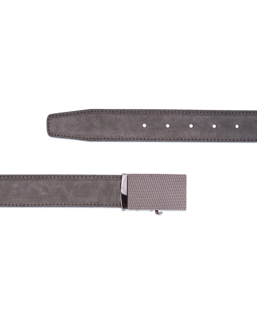 Mens Grey suede automatic buckle belt 3
